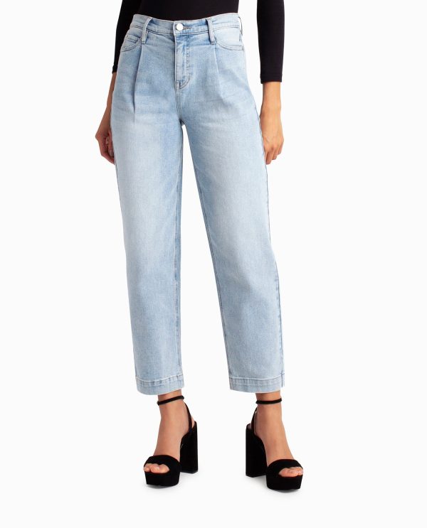 sutton place high rise pleated taper jean