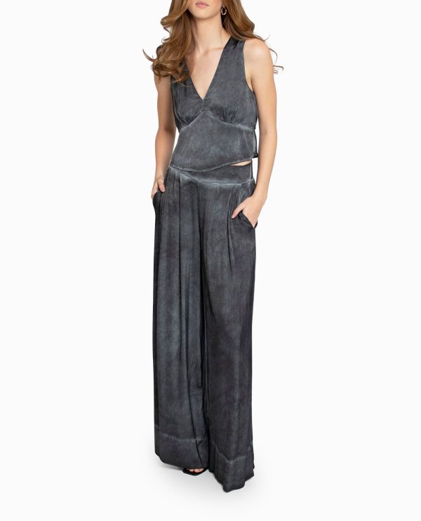 silk wide leg pant