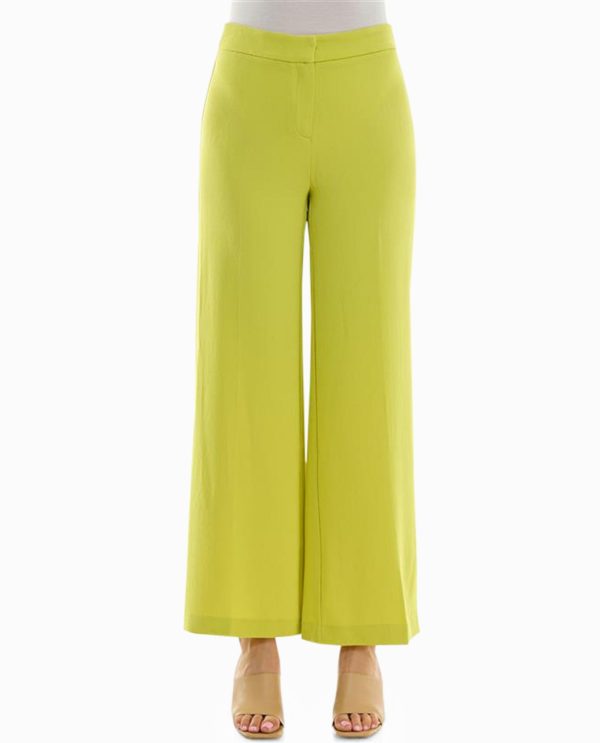 stretch crepe wide leg pants